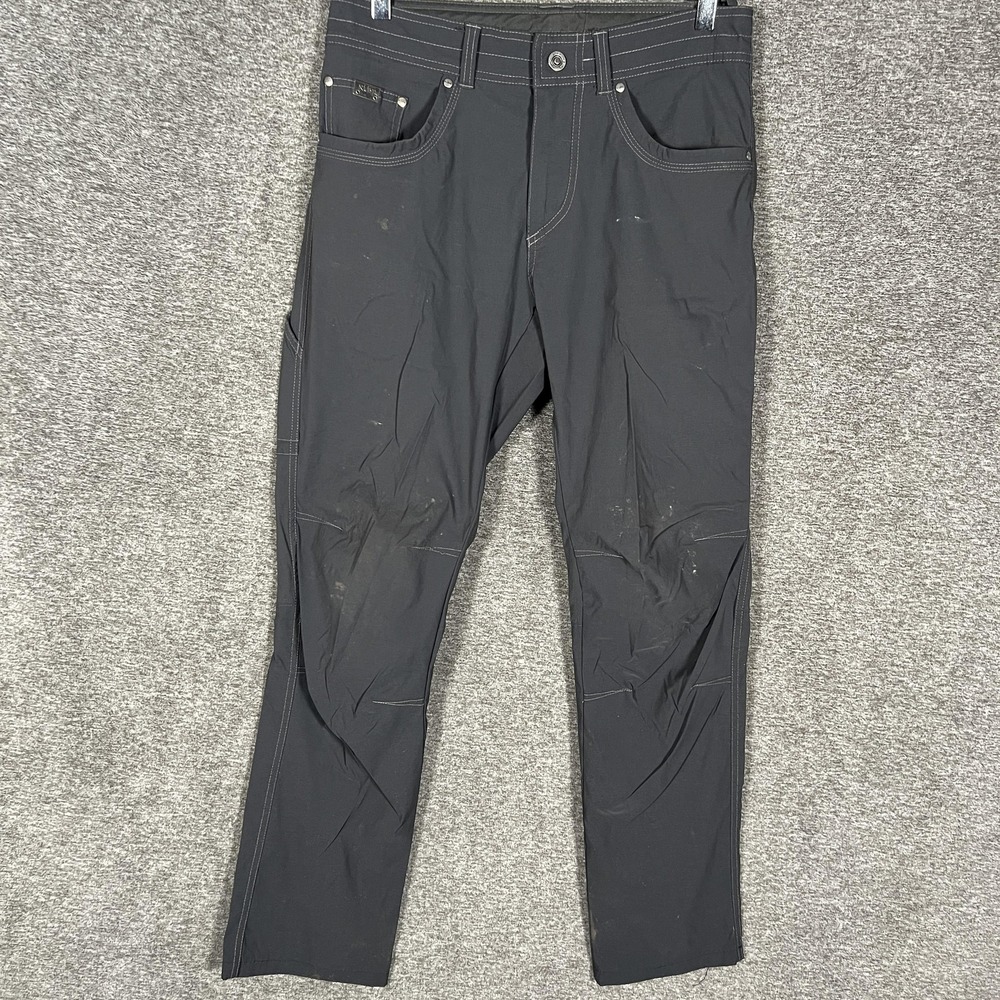 Kuhl Pants Mens 31x34 Black Softshell Hiking Outdoor Stretch Pockets Gorp Hike